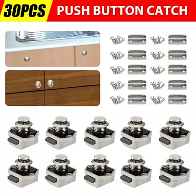 20 X Push Button Drawer Caravan Cupboard Latch Catch Door Lock Furniture Cabinet • $49.95