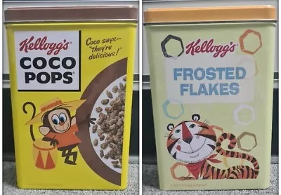 Kelloggs Coco Pops & Frosted Flakes Retro & Vintage Collectable Cereal Tins • £25