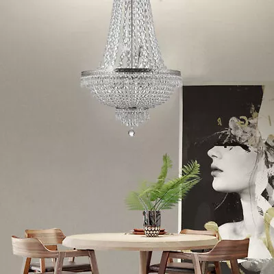 Luxury Crystal Chandelier Ceiling Light Large Foyer Ceiling Lighting LED 9 Light • $127.31