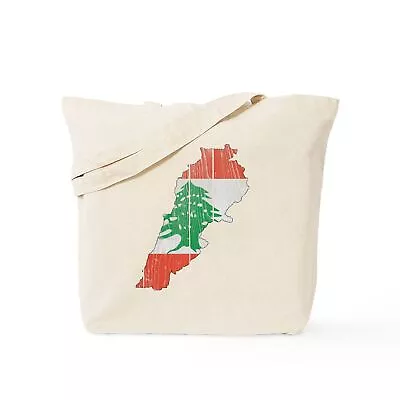 CafePress Lebanon Flag And Map Tote Bag (668443727) • $10.99