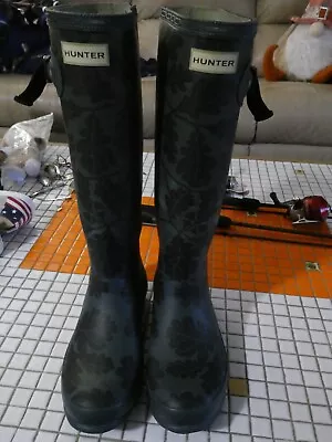 Hunter Boots Camo Rubberized Made England By National Trust Sz 10 Light Use • $29