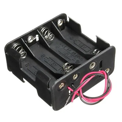 8-AA Battery Spring Clip Holder Case Plastic Box Tow Layers Stacked Wires 12V • $6.95