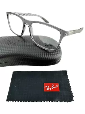 Ray Ban NEW Transparent Grey Frames Carbon Fiber Uni 55-18-145 Eyeglasses RX8908 • $80.74