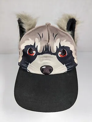 Disney Marvel Guardians Of The Galaxy Rocket Raccoon Youth Cap Plush Ears Tail  • $19.89