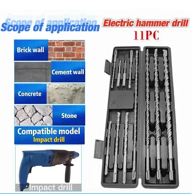 Masonry Brick Concrete Drill Bits Set Fits HILTI BOSCH YaeTek SDS Plus 11PC • $26.99