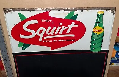 Vintage 1964 Squirt Soda Metal Menu Board Advertising Sign • $229.99