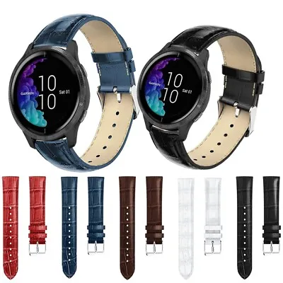 £4.75 • Buy Wristwatch Strap For Garmin Smart Watches Strap Genuine Crocodile Leather Band 
