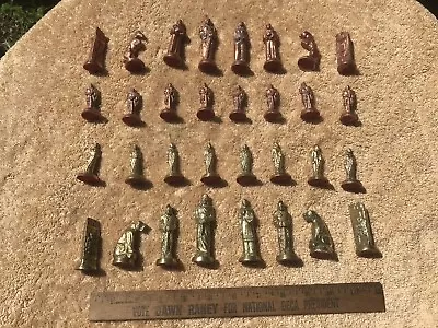 Vintage Solid Copper & Brass Chess Set Complete Ornate Cast Heavy 3” King • $149