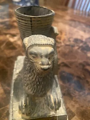 Persian Achaemenid Lion Rhyton Statue Sculpture Vase-vessel Table Decor Vintage • $29.99