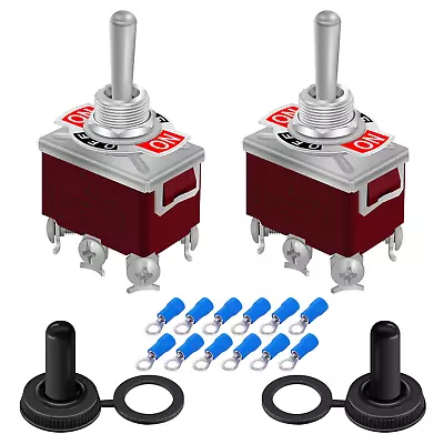 2Pcs Momentary Toggle Switch 15A 250V (On)/Off/(On) 6 Pin 3 Position DPDT Waterp • $16.24