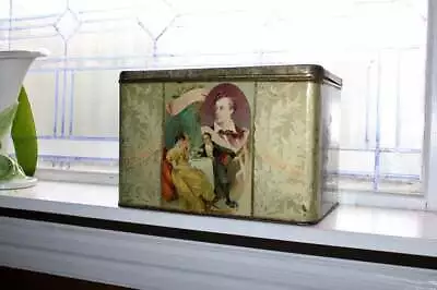 Large Antique Mazawattee Tea Tin Caddy Scare Shakespeare Design • $95