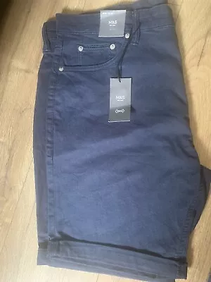 M&S Mens Navy Chino Shorts ✨Size 38inch Waist✨New • £10.99