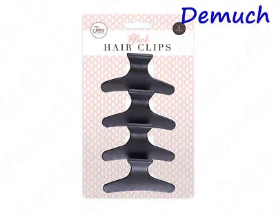 New 4 Pack Butterfly HAIR CLIPS Salon Hairdresser Clamps Claw Grip Black 8cm UK✔ • £9.95