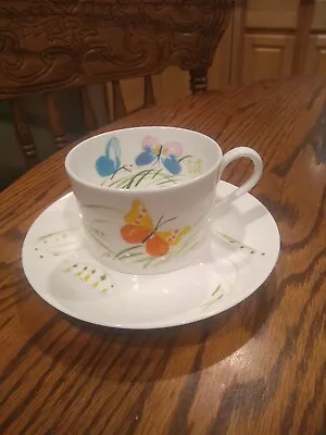 Mariposa Vera For Mikasa Butterfly Bone China Cup & Saucer Narumi Japan  • $29.99