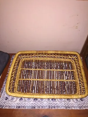 Vintage Wicker Serving Tray 16  X 11  • $8.95