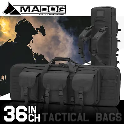 Tactical Long Gun Bag Double Carbine Rifle Soft Case MOLLE Pistol Range Backpack • $92.99