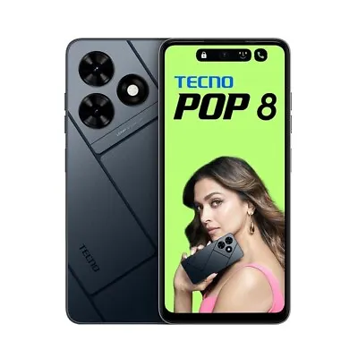 TECNO POP 8 (Black 4GB+64GB) 5000mAh Battery Octa-Core Processor Global Version • $160