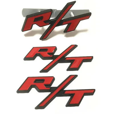 3X OEM For RT Front Grill Emblems R/T  Red Black Badge Side Fender Car Stickers • $17.95