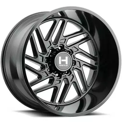 4ea 24x14  Hostile Wheels H116 Jigsaw Asphalt Satin Black Off Road Rims(S10) • $2856