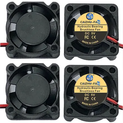 2pcs 25x25x10mm Dc 5v /12v /24v  Brushless Cooler Cooling Fan Silent Black UK • £5.23