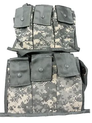 LOT OF 2 US Army Military MOLLE II Ammo 6 Mag Bandoleer ACU Digital Camo Pouch • $19.97