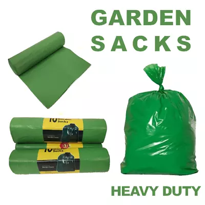 Heavy Duty Garden Bags.  Roll Of 10. Strong And Spacious Bags For Garden Waste • £32.99