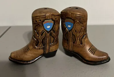 Vintage Montana Treasure State Cowboy Boot Salt And Pepper Shakers • $12.49