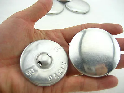 Large 50mm Fabric Self Cover Buttons Aluminum Flat Ring Back DIY Fabric Button  • £3.99