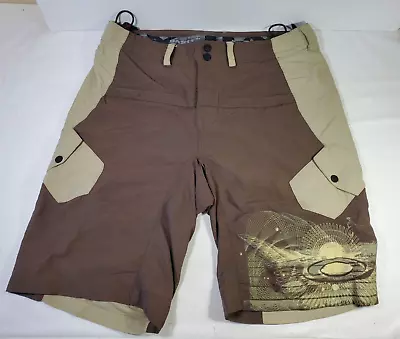 Vintage Oakley Padded Mountain Bike Shorts Brown Large • $45