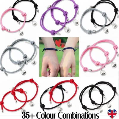 £5.95 • Buy Pair Couples Bracelet Bracelets Set Gift Distance Magnet His Hers Attract Lovers