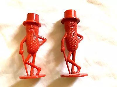 Vintage Planters Peanuts Mr. Peanut Red Salt And Pepper Shakers 3.25” • $11