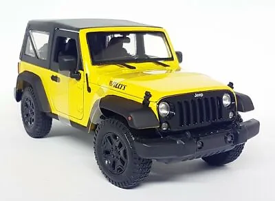 Maisto 1/18 - 2014 Jeep Wrangler Willys Yellow - Diecast Model Car • £39.99