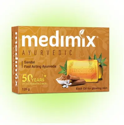 Medimix Soap Real Ayurveda With Sandal & Eladi Oils Glowing Skin 125 G  • $12.43