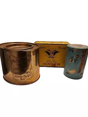 Set Of Vintage Tea Tins And Imperial Ginger Tin  • $24.99