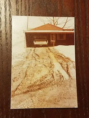 Vintage Color Photograph Classic Car In Garage Snow Collectible Photo • $4.99