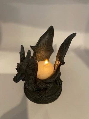 $12 • Buy Black Dragon Candle Holder Tea Light Pre Owned 