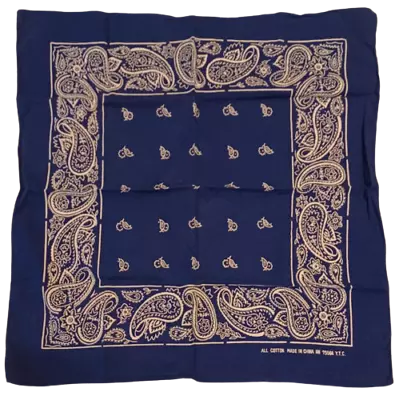 Y.T.C. VINTAGE BANDANA; Blue Paisley RN75564 • $21.04