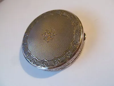 Austrian 800 Silver Ornate Etched Round Compact W/ Mirror • $99.99