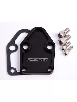 Aeroflow Billet Fuel Pump Block-Off Plate Black For SB Chevy (AF64-2028BLK) • $39.90