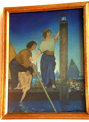 Original Maxfield Parrish Print Titled  VENETIAN LAMPLIGHTER  1924 EM Calendar • $220