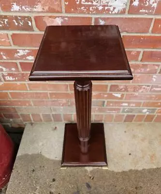 Vintage Mahogany Plant Stand Fern Table Carved Wood Pedestal Brass Footed 28.25 • $179.99