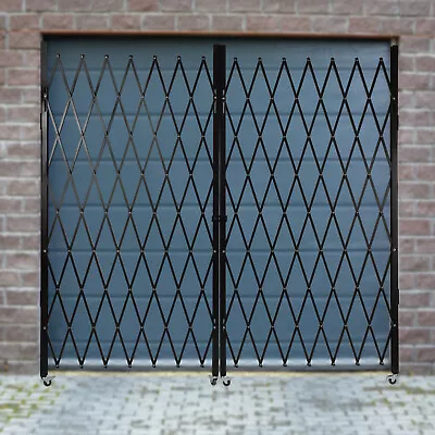 Double Folding Security Gate 360° Rolling Door Gate 6-1/2'H X 12'W Scissor Gate • $388