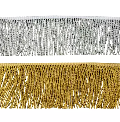 Gold & Silver Zinc Wire Fringe  Width Size :  7cm  (price Per Metre) • £8.50