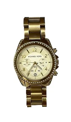 Michael Kors MK5166 Golden Blair Chronograph Glitz Ladies Wrist Watch • $24.99