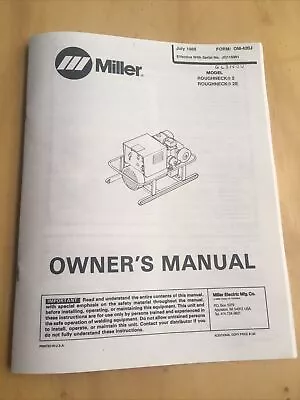 1988 Miller Roughneck2/2E Owners Manual Arc Welding Power Source Guide COPY • $25.78