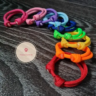 Paracord Whelping Collars Puppy Kitten ID Collar Reusable Fit 0-3Wk 30 Colours • £0.99