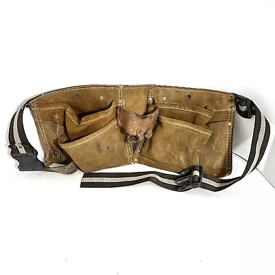 Vintage Nicholas Heavy Split Cowhide Leather Carpenter Tool Belt 493X • $13.99