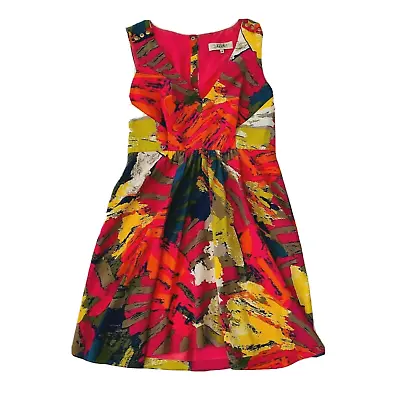 Tibi Womens Sz 4 Multicolor 100% Silk Dress Patterned Sleeveless   • $22.40