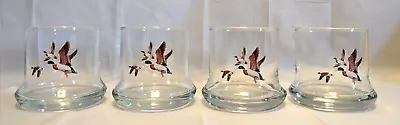 Vtg Mallard Duck Low Ball Glasses Whiskey Barware Set Of 4 Wide Bottoms EUC • $19.99