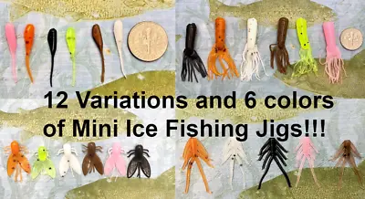 Mini Multi-Packs-90-120 Jigs Per Set-Soft Plastic Ice Fishing Panfish Jigs • $9.99